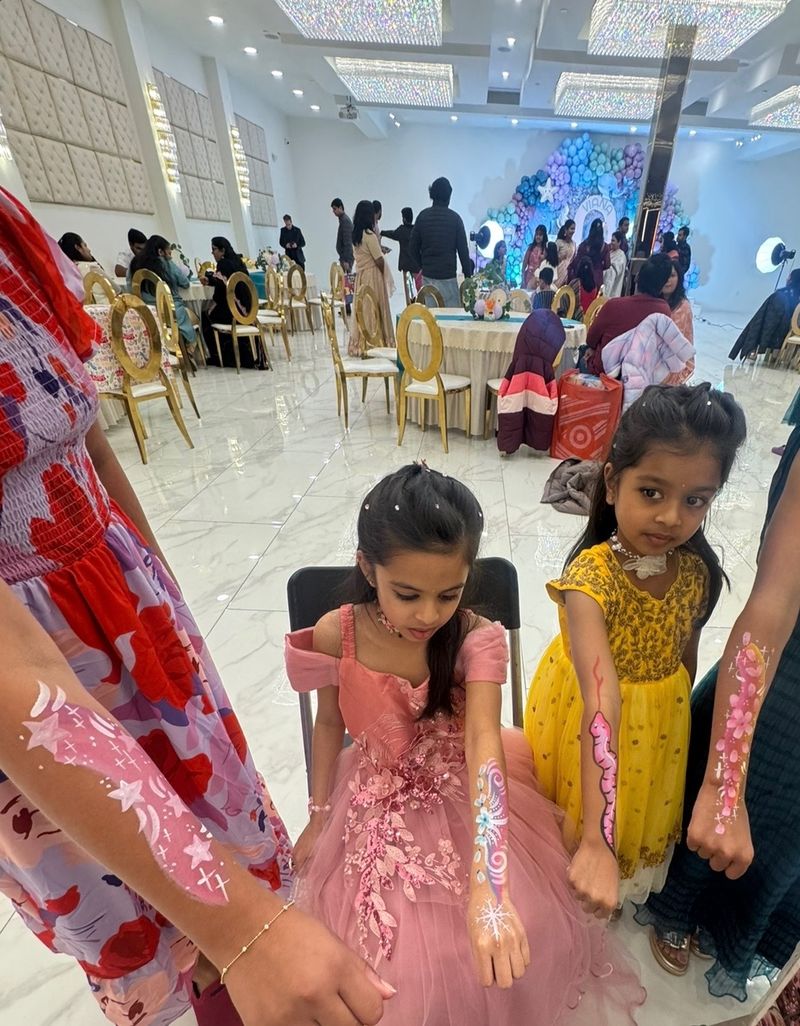 Princess arm paint artwork for a Texas birthday party