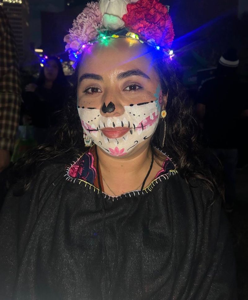 Dia de los Muertos sugar skull face painting in Texas
